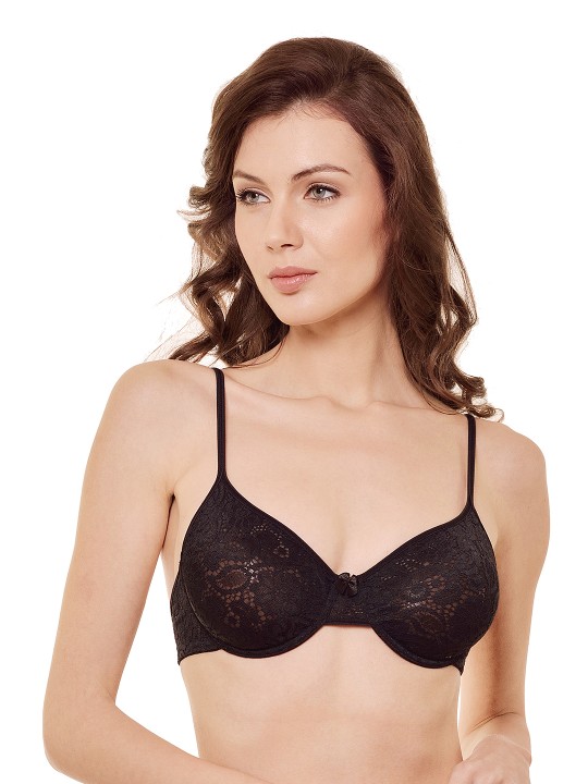 Black Full-Coverage Bra ZPVHMG 32B