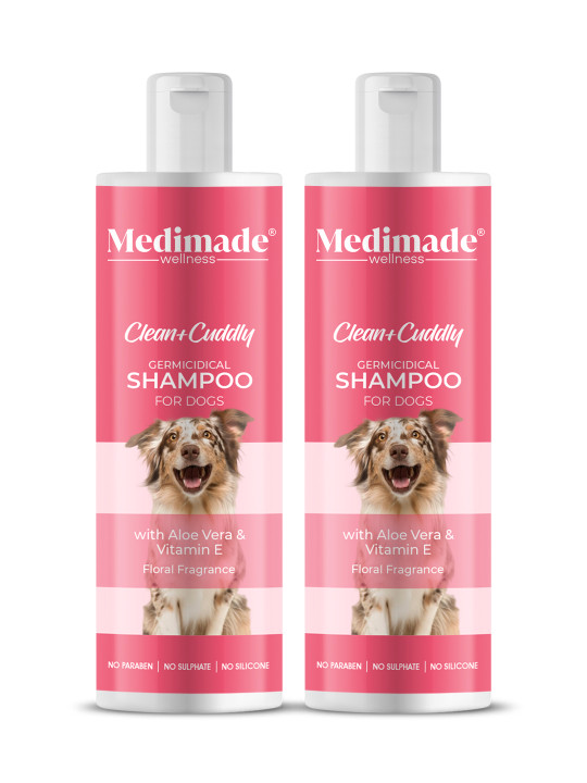 Medimade Set of 2 Germicidal Shampoos for Dogs with Aloe Vera & Vitamin E - 200ml each