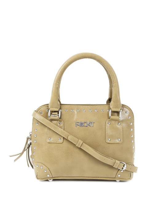 Beige Studded Handbag