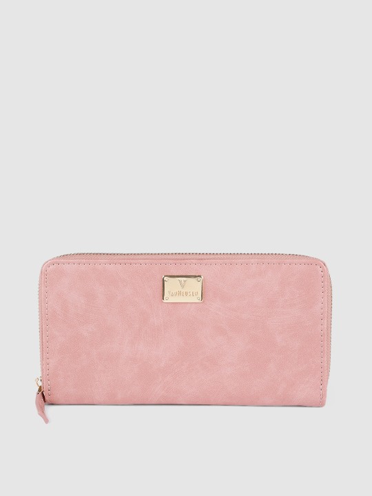 Van Heusen Women Pink Solid Zip Around Wallet