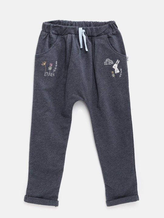 Girls Blue Melange Lounge Pants 89924E 6-12M