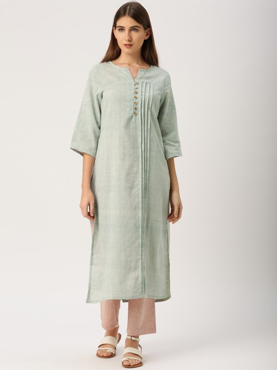 Women Grey Solid A-Line Kurta