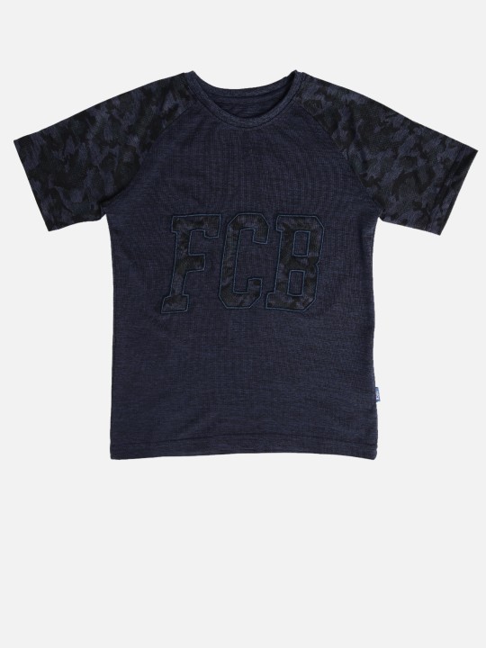 Boys Navy Blue Printed T-shirt 14Y