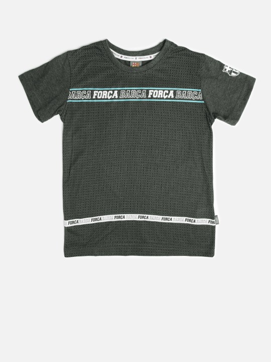 Boys Black Printed T-shirt 4Y