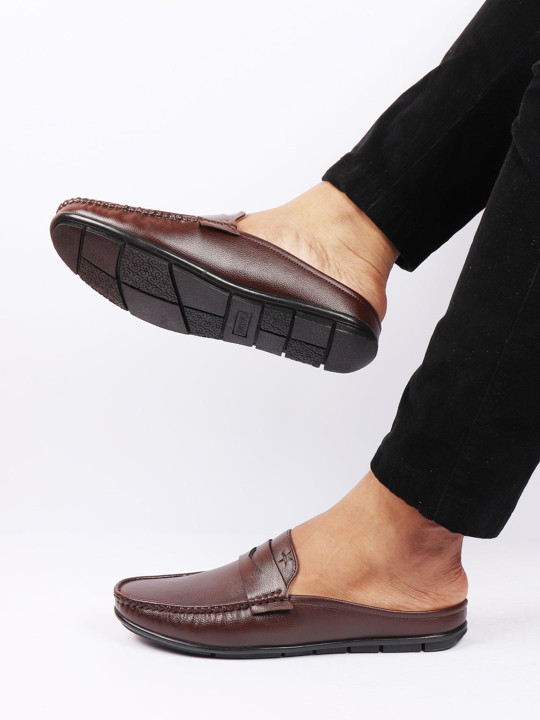 FAUSTO Men Brown PU Loafers