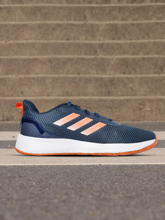 Men Navy Blue Solid Woven Design Val Run Running Shoes