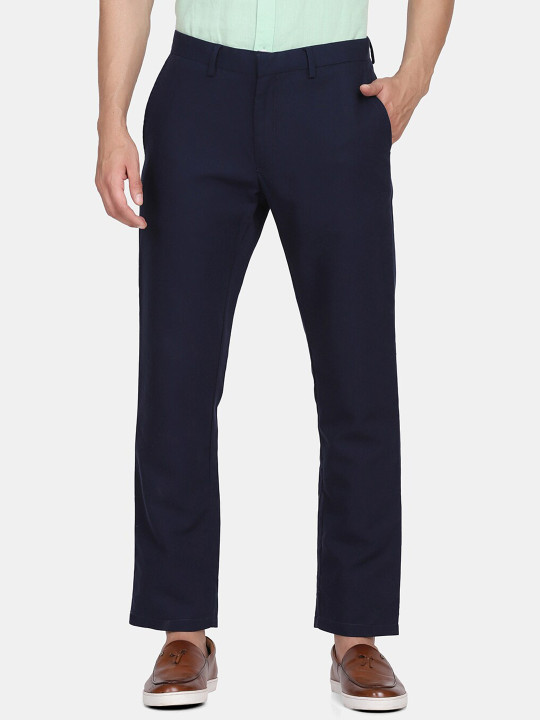 Blackberrys Men Navy Blue B-95 Slim Fit Trousers