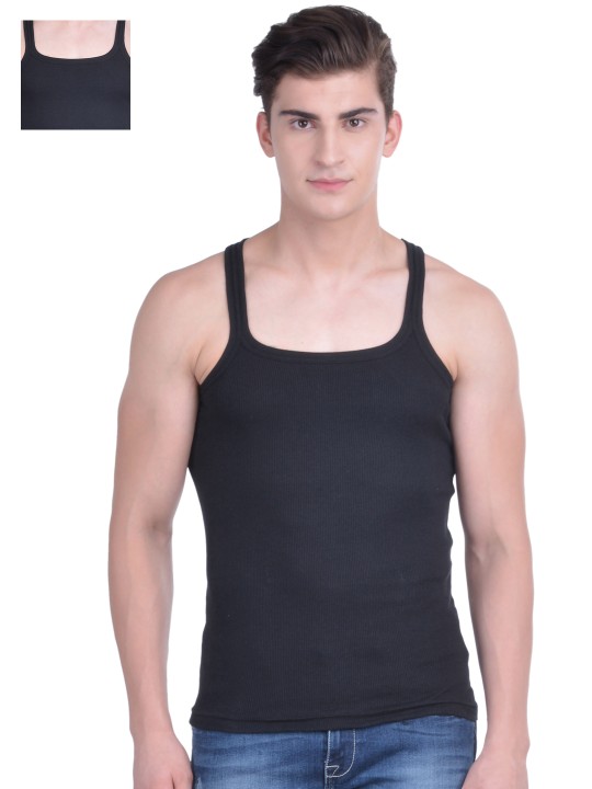 Pack of 2 Black Innerwear Vests MDBB-01 S