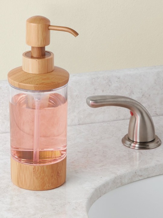 Beige Wooden Soap Dispenser