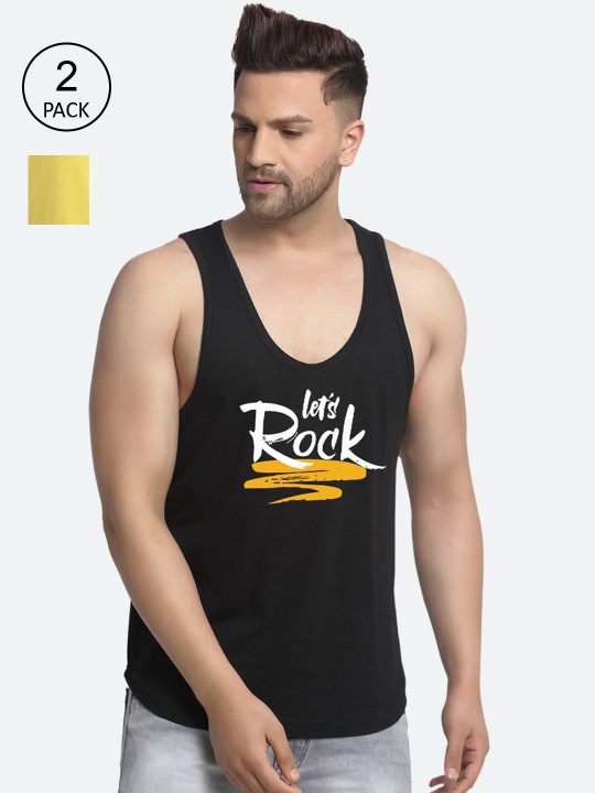 Friskers Men Pack Of 2 Printed Pure Cotton Innerwear Vests