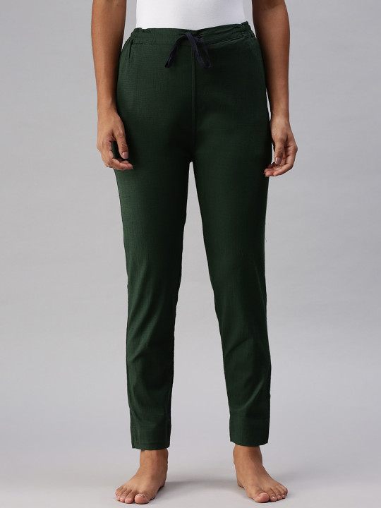 Kryptic Women Green Solid Lounge Pants