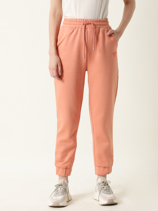 RAREISM Women Orange Solid Cotton Jogger