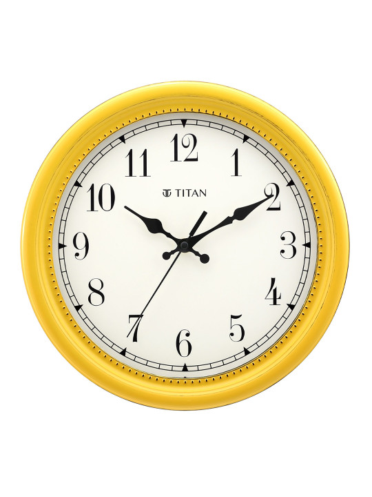 Titan Yellow & White Contemporary Wall Clock