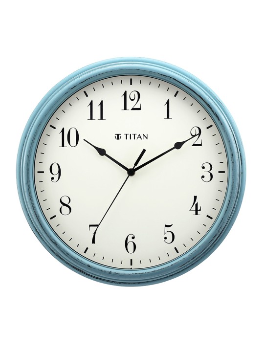 Blue & White Printed Analogue Contemporary Wall Clock