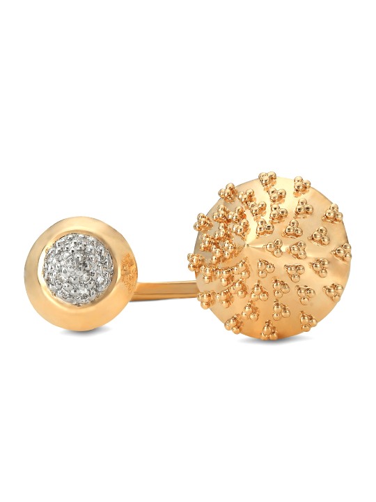 2.96 g 14-Karat San Francisco Gold Ring with Diamonds