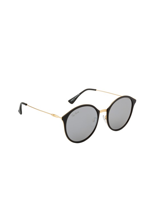 Women Grey Mirrored Oval Sunglasses