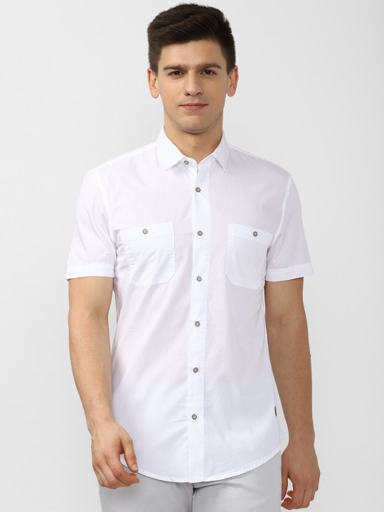 Peter England Casuals Men White Slim Fit Casual Shirt