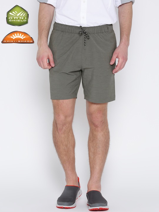 Men Taupe Ale Creek Solid Outdoor Shorts 34