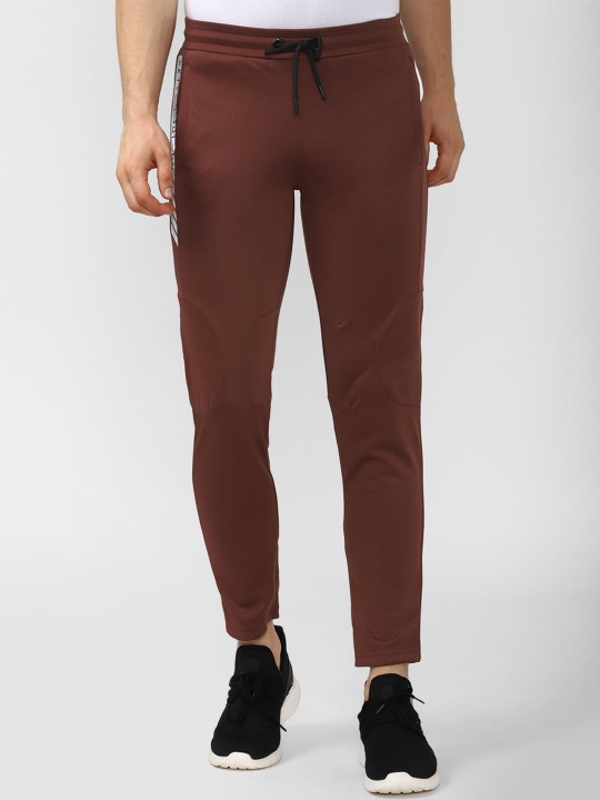 Peter England Casuals Men Maroon Solid Track Pants
