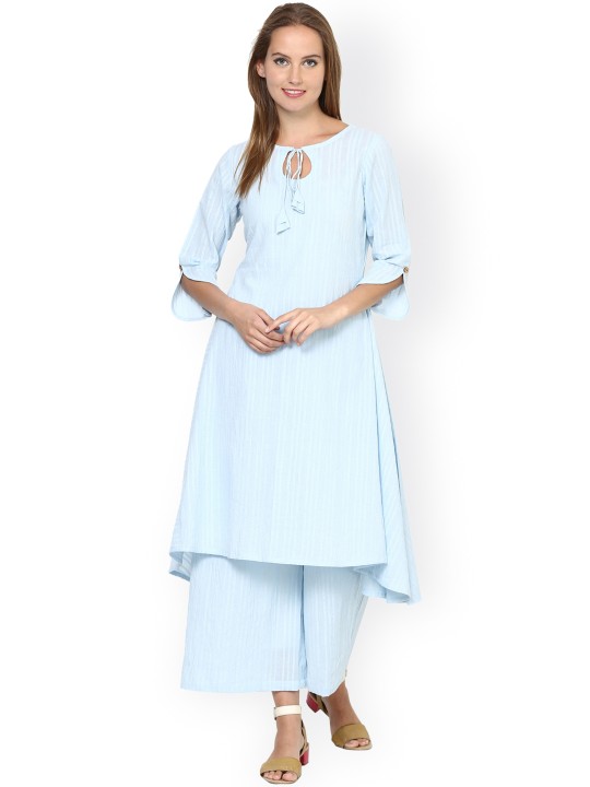 Blue Kurta with Palazzos S