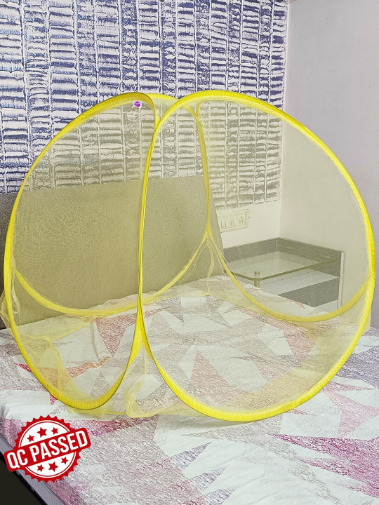 Silver Shine Yellow King Size Mosquito Net