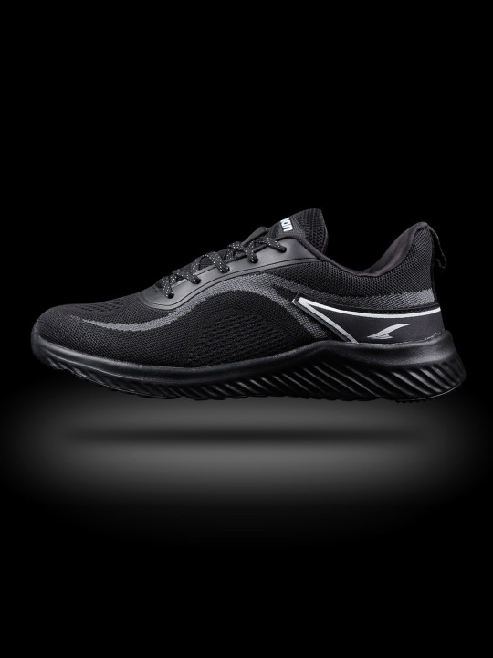 ASIAN Men Black Woven Design Sneakers