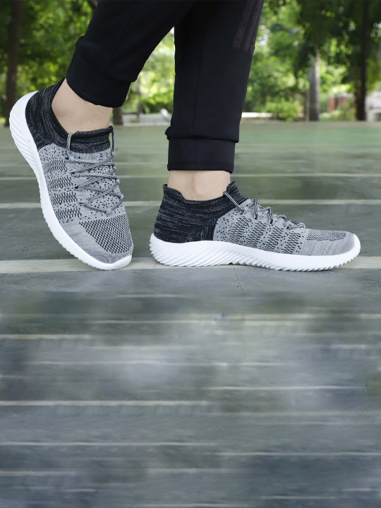 aadi Men Black Woven Design Sneakers