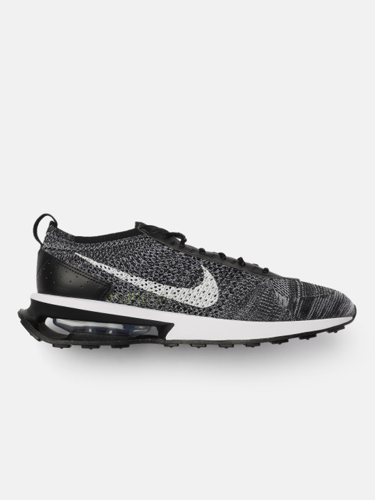men black & grey air max flyknit racer sneakers