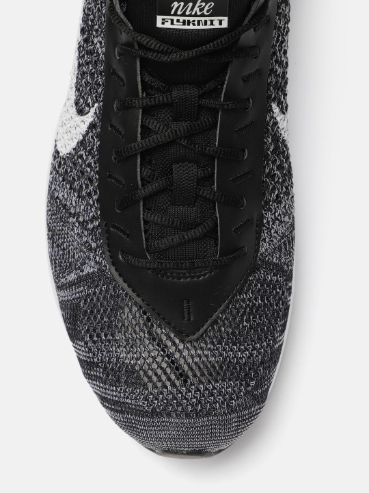 men black & grey air max flyknit racer sneakers