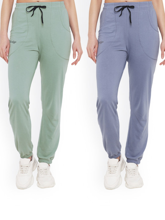 FFLIRTYGO Women Pack of 2 Solid Cotton Joggers
