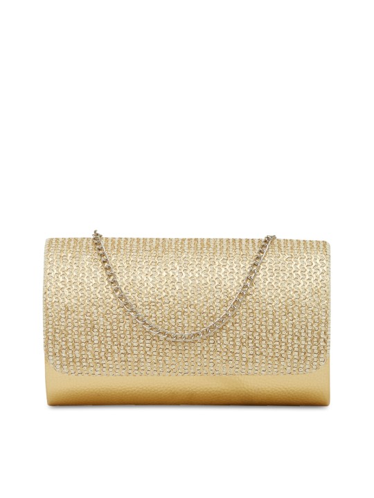 Gold-Toned Textured Clutch