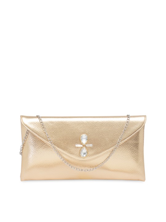 Gold-Toned Embellished Clutch