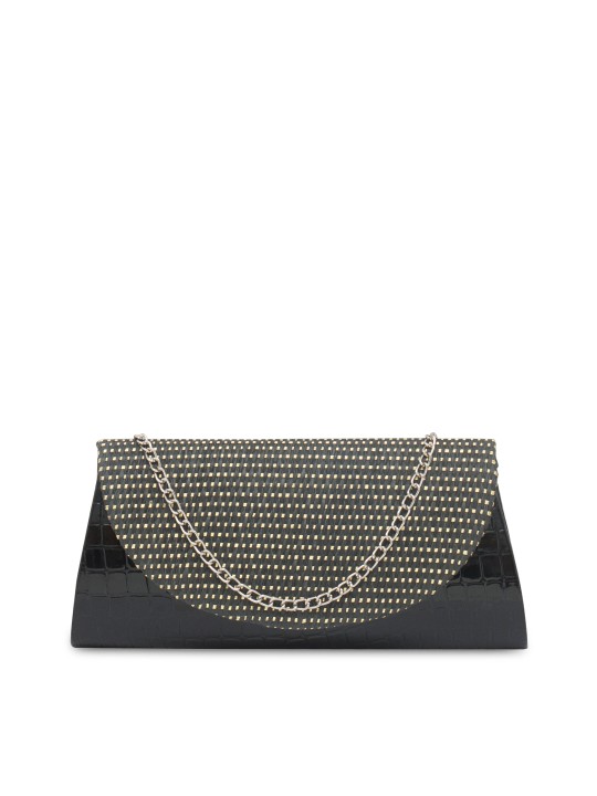 Black Textured Clutch