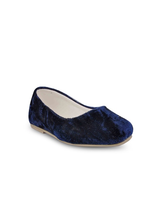 Girls Navy Blue Solid Ballerinas 26