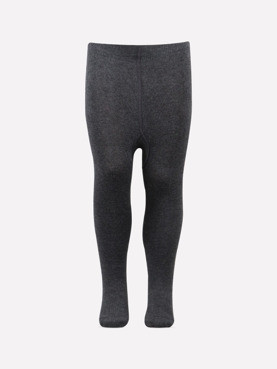 Bonjour Girls Grey Solid Cotton Tights