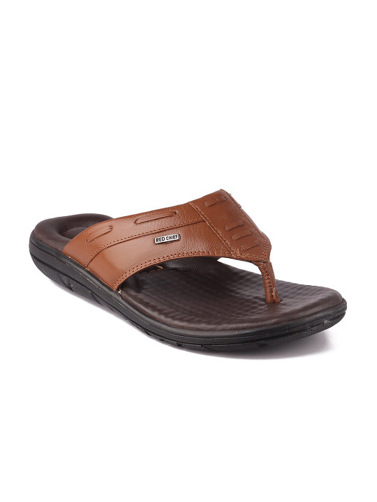Red Chief Men Tan Leather Comfort Sandals
