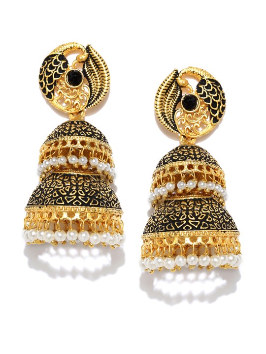 Gold-Toned Dome Shaped Jhumkas