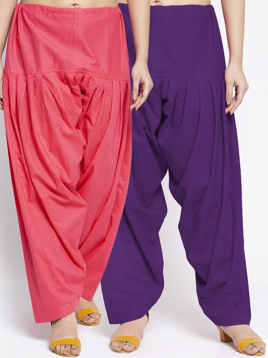 GRACIT Women Pack Of 2 Solid Pure Cotton Loose Fit Salwar