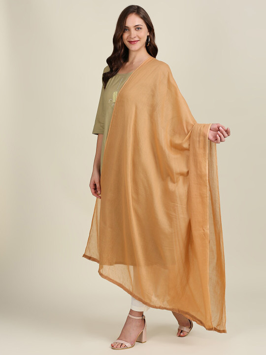 Dupatta Bazaar Beige Pure Cotton Dupatta