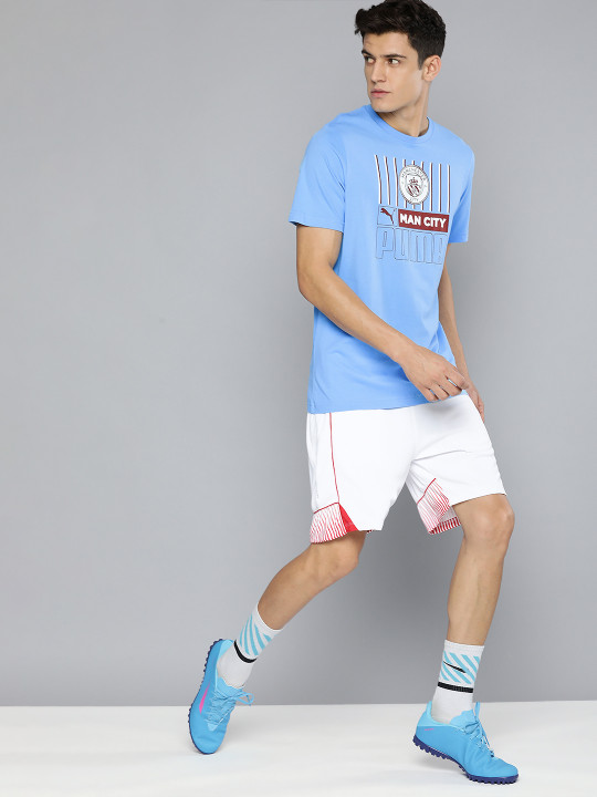 Men Blue & Maroon Manchester City FC Printed Football T-shirt