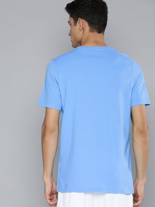 Men Blue & Maroon Manchester City FC Printed Football T-shirt