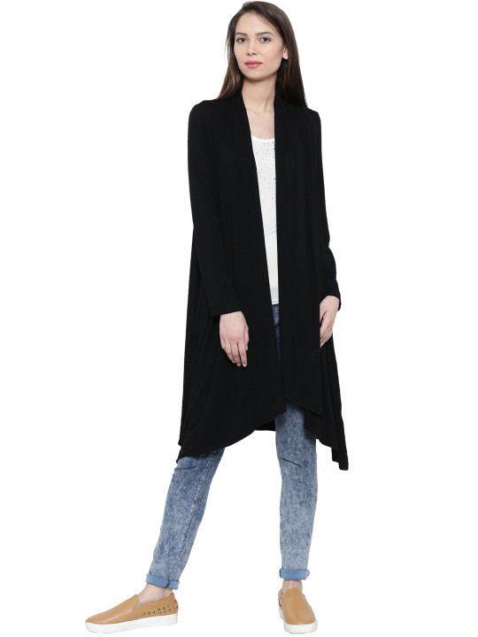 Black Longline Shrug XS