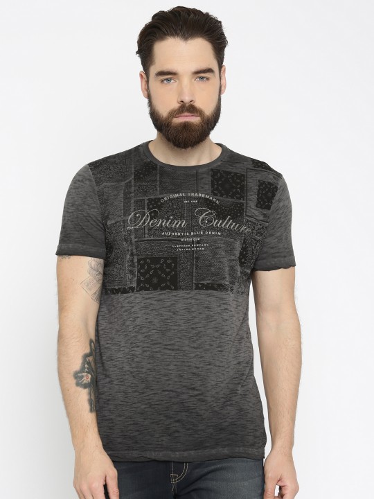 mens black printed t shirts