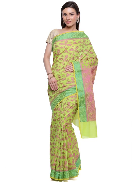Green Art Silk Woven Design Banarasi Saree