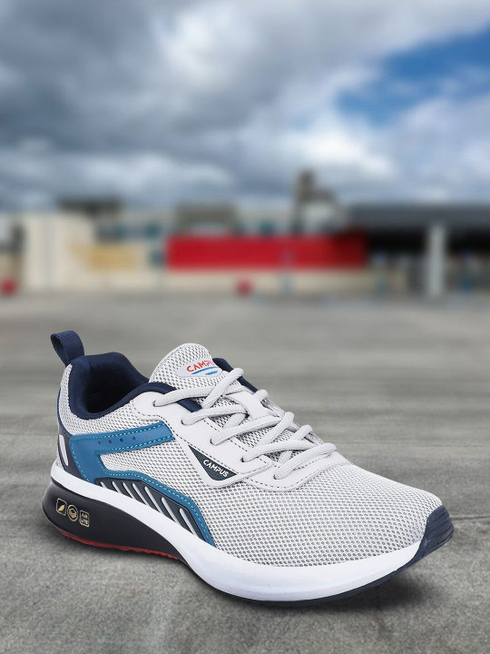 Campus Unisex Kids Grey Mesh Running Shoes