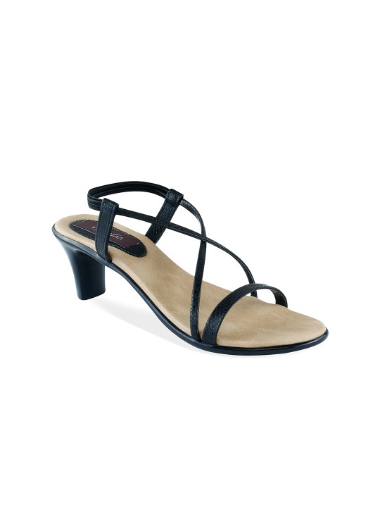 Women Black Solid Sandals 36