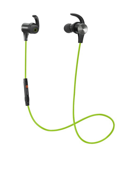 Lime Green & Black Wireless In-Ear Earphones with Mic TT-BH07