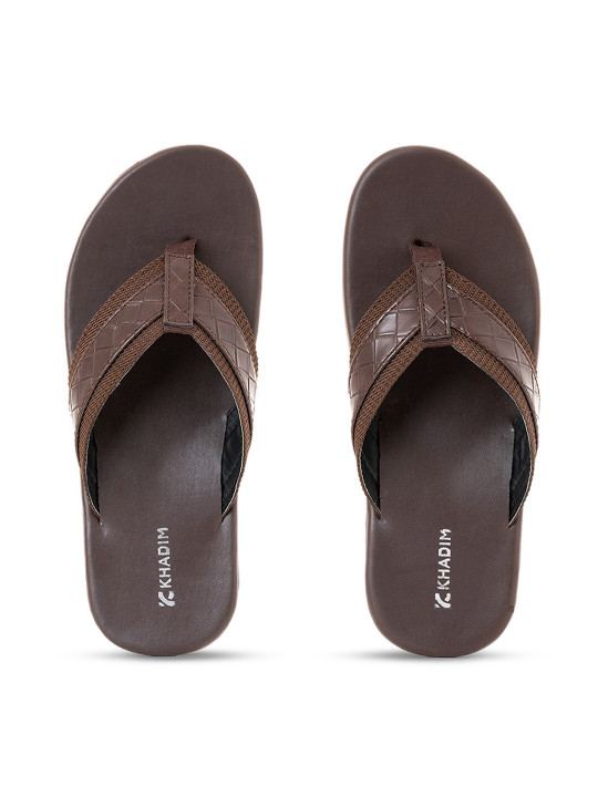 Khadims Men Brown Flip Flops