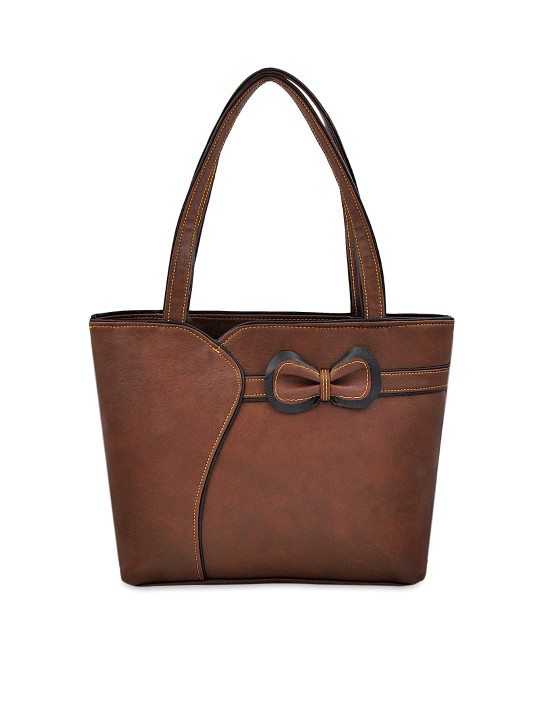 Tan Brown Solid Shoulder Bag
