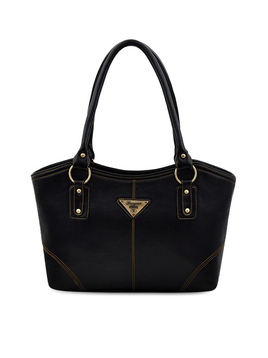 Black Solid Shoulder Bag